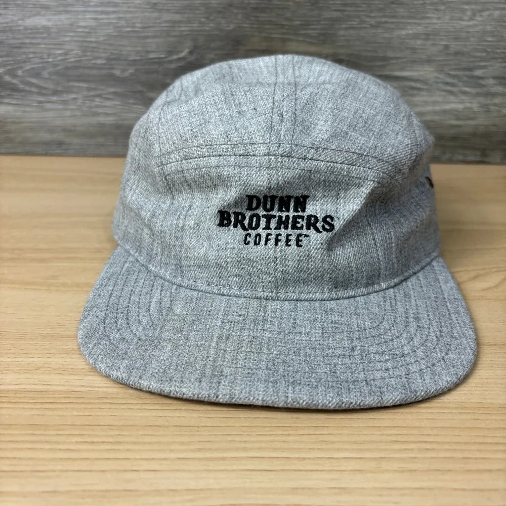 Dunn Brothers Hat Cap‎ Strap Back Gray Panel Coffee Bros Adjustable